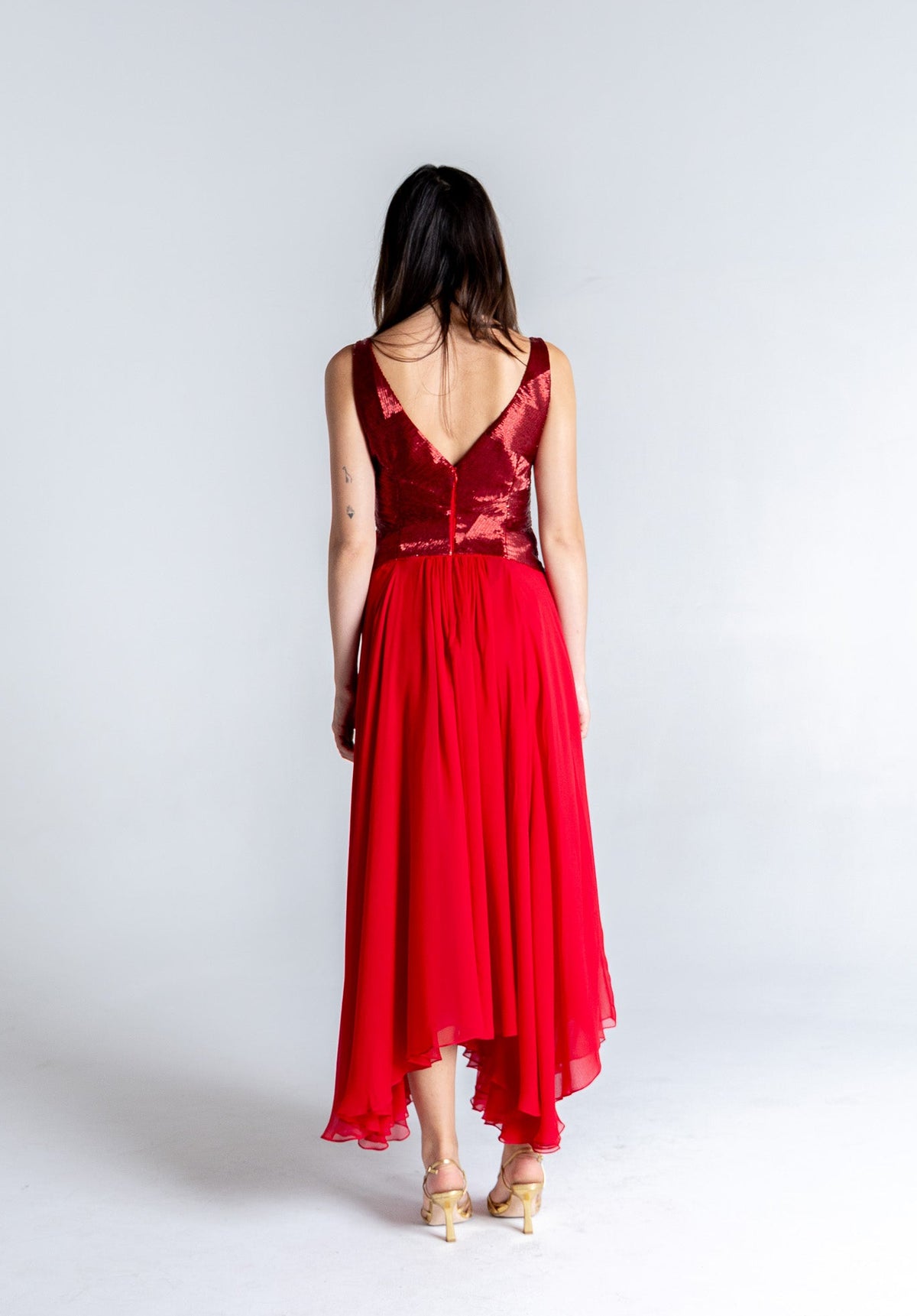 LaRoy Beaded Bodice Gown