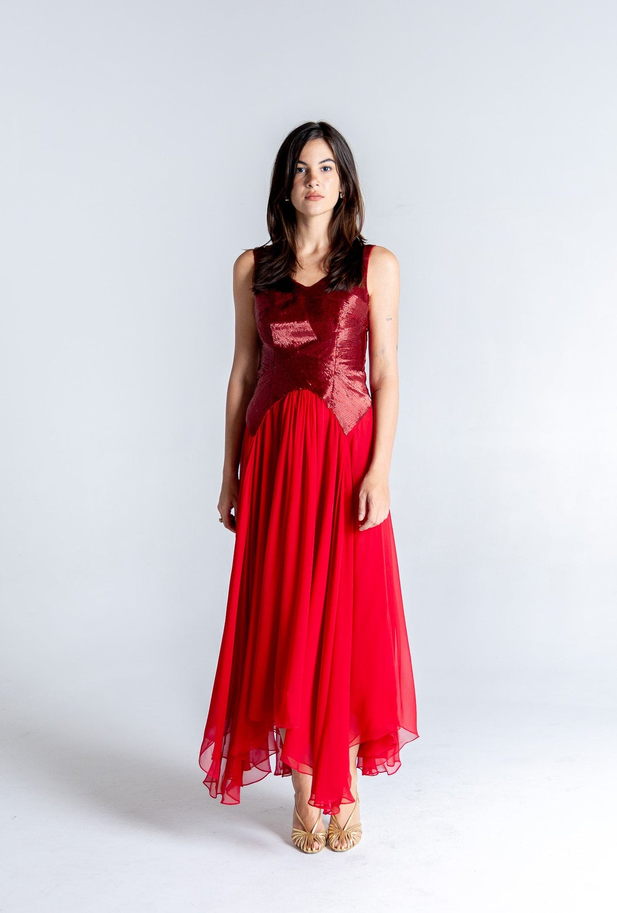 LaRoy Beaded Bodice Gown