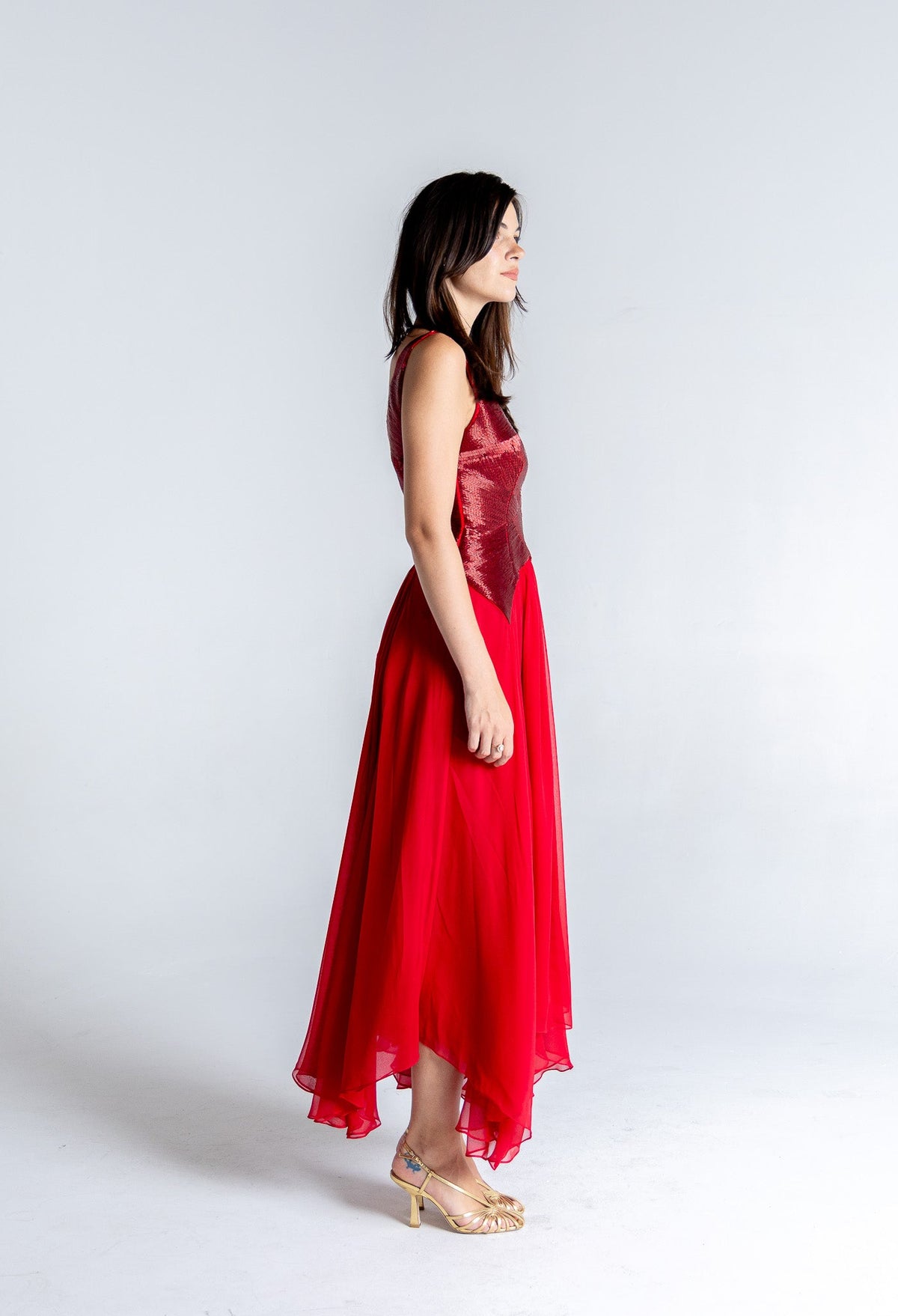 LaRoy Beaded Bodice Gown